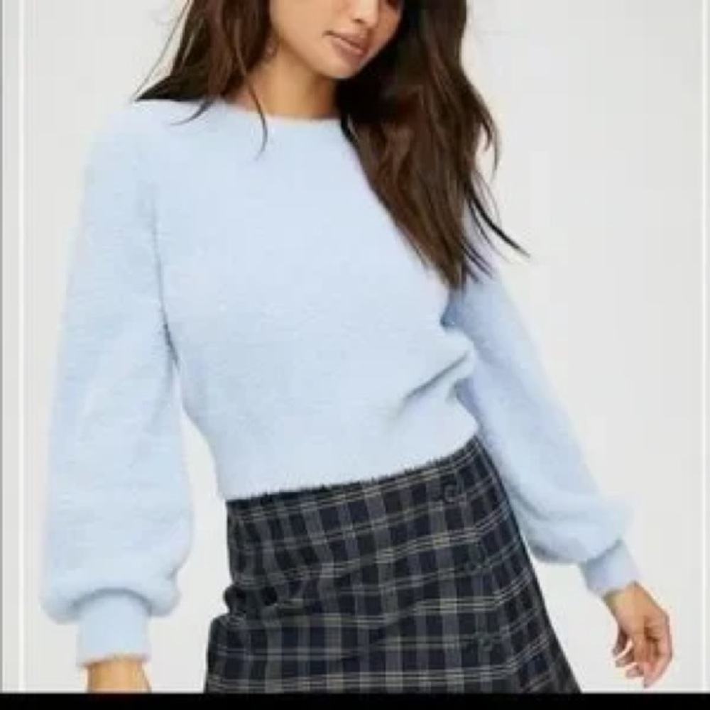 Aritzia Sunday Best Kitten Sweater | Light Blue |